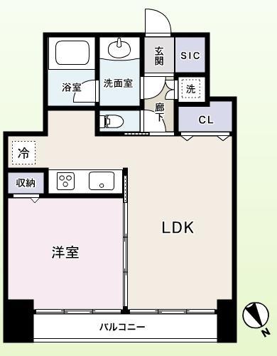 Floor plan. The rooms are facing north, but is a bright room