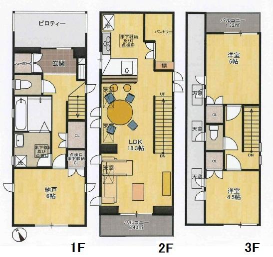 Floor plan. 67,800,000 yen, 2LDK+S, Land area 70.55 sq m , Building area 93.97 sq m