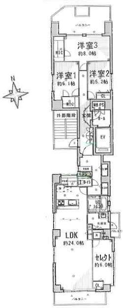 Floor plan. 4LDK, Price 64,700,000 yen, Footprint 122.47 sq m , Balcony area 5.5 sq m