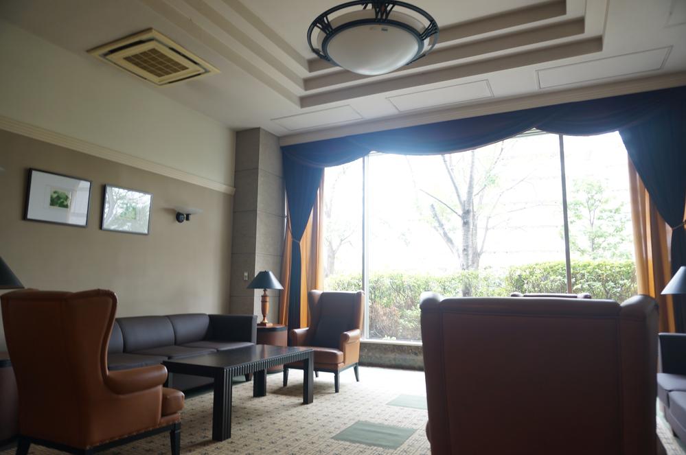 lobby. Shared space, such as if it were the hotel's lounge