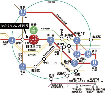  ※ During the mid-time required for the day of publication normal (in parentheses commuting time) it is a measure of, Slightly different by the time zone. Also, Latency ・ It does not include the transfer time.  ※ Route map of the web is, Some routes ・ It expressed an excerpt of the station, etc..