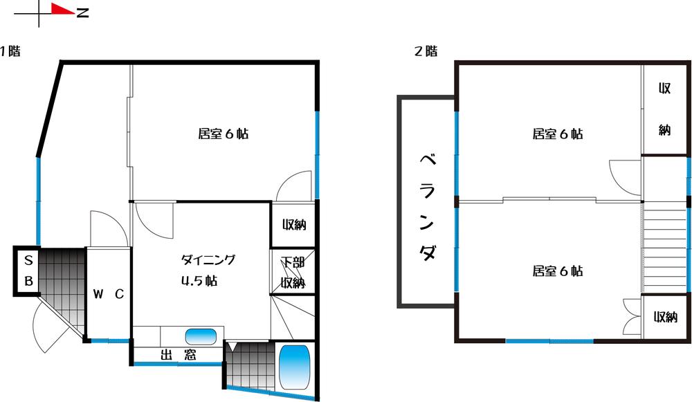 Floor plan. 19,800,000 yen, 3DK, Land area 56.26 sq m , Building area 53.97 sq m site (December 2013) Shooting