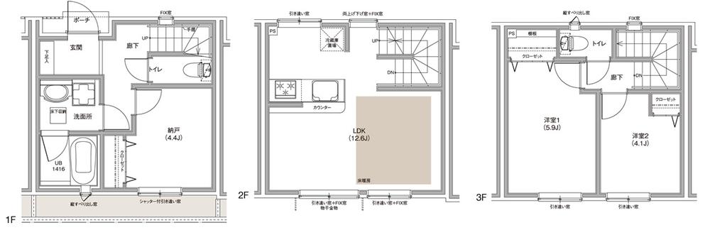 Floor plan. 3LDK, Price 43,500,000 yen, Occupied area 73.78 sq m
