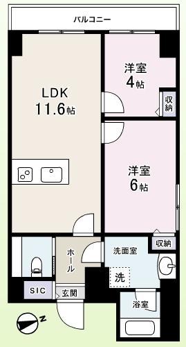 Floor plan. 2LDK, Price 28.8 million yen, Occupied area 50.27 sq m