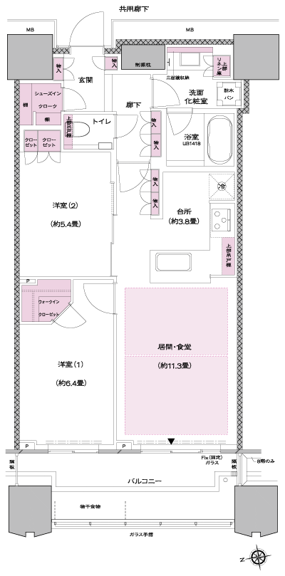 Floor: 2LDK + WIC + SIC, the occupied area: 64 sq m, Price: TBD