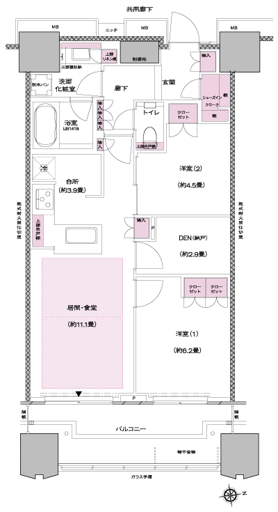 Floor: 2LDK + DEN + SIC, the occupied area: 66.04 sq m, Price: TBD