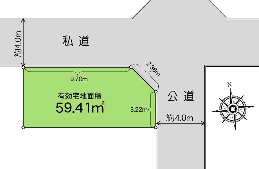 Compartment figure. Land price 51,800,000 yen, Land area 59.41 sq m