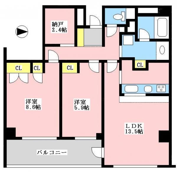 Floor plan. 2LDK+S, Price 55,800,000 yen, Occupied area 68.63 sq m , Balcony area 20.8 sq m
