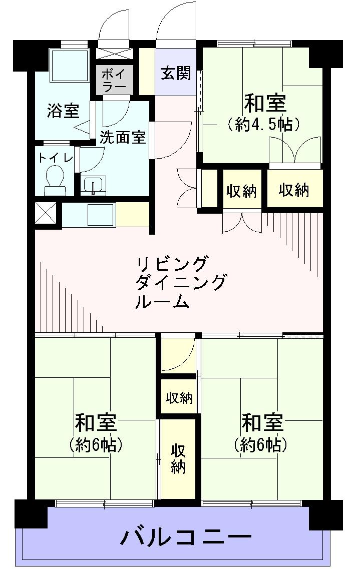 Floor plan. 3LDK, Price 27,800,000 yen, Footprint 63.3 sq m