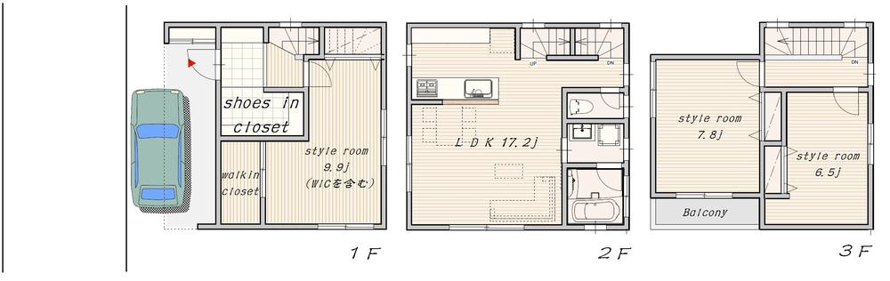 Floor plan. 53,800,000 yen, 3LDK, Land area 57.1 sq m , Building area 94.98 sq m
