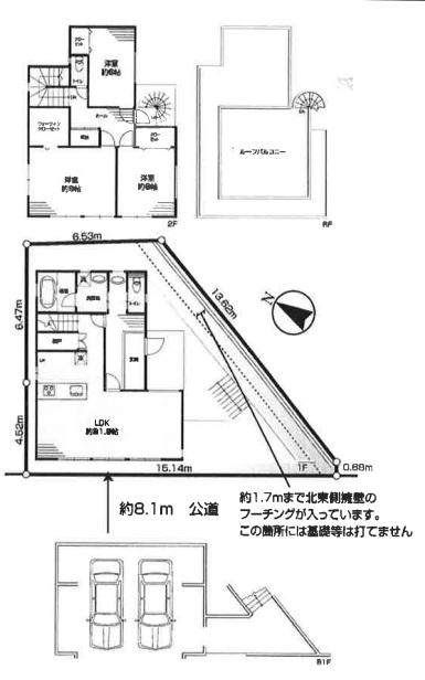 Compartment figure. Land price 46,800,000 yen, Land area 119 sq m section view of the reference plan. 