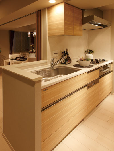 Kitchen.  [Precisely because we use every day, Kitchen with an emphasis on design and function]