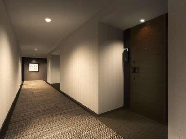 Shared facilities.  [Adopt an inner hallway reminiscent of a high-quality space, such as a hotel] Approach leading to each dwelling unit is, It has adopted an inner hallway reminiscent of a high-quality space in the hotel. Carefully we design a magnificent and elegant as a dwelling. Without having to worry about the line of sight from the outside, With also to reduce noise from the outside, Enhance the privacy of, To produce a calm atmosphere. (Inner corridor Rendering)