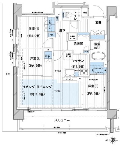Floor: 3LDK + W, the occupied area: 63.29 sq m, Price: 58,800,000 yen, now on sale
