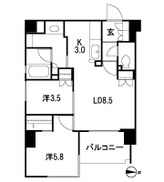 Floor: 2LDK + W, the occupied area: 49.63 sq m, Price: 44,900,000 yen, now on sale