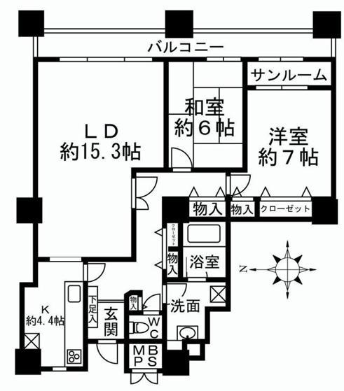 Floor plan. 2LDK, Price 43,800,000 yen, Occupied area 82.09 sq m