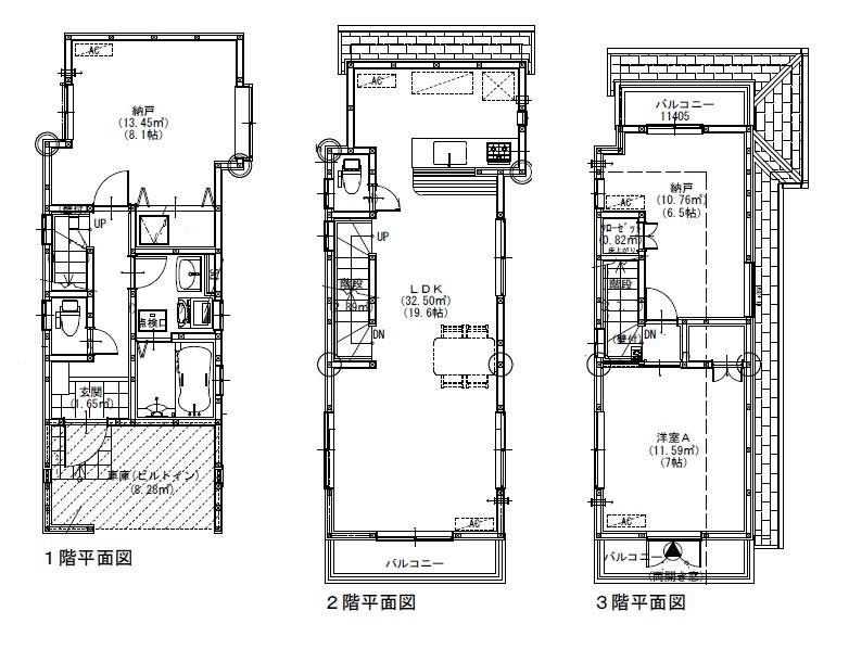 Floor plan. 61,800,000 yen, 3LDK, Land area 68.65 sq m , Building area 102.25 sq m