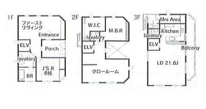 Floor plan. 148 million yen, 4LDK+2S, Land area 135.61 sq m , Building area 186.72 sq m