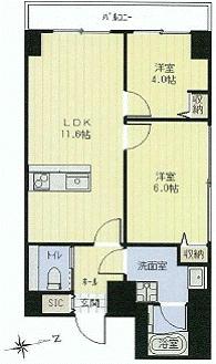 Floor plan. 2LDK, Price 28.8 million yen, Occupied area 50.27 sq m , Balcony area 6 sq m