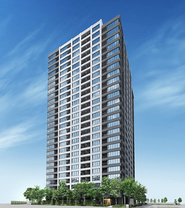 Features of the building.  [Exterior - Rendering] While drawing a vivid contrast of black and white is the exterior design to beautify harmony with the firmament. Among the districts that rich green is contiguous, Exceptionally tower that is wrapped in a stylish atmosphere, Collect the envy of people as A New symbol of the area.