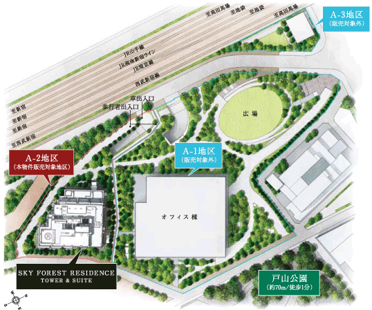 Buildings and facilities. Site placement illustrations