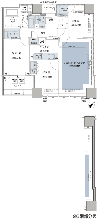 Floor: 3LD ・ K + N (storeroom) + 2WIC (walk-in closet) + SIC (shoes closet), the occupied area: 73.45 sq m, Price: TBD