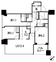 Floor: 3LD ・ K + WIC (walk-in closet) + SIC (shoes closet), the occupied area: 76.72 sq m, Price: TBD