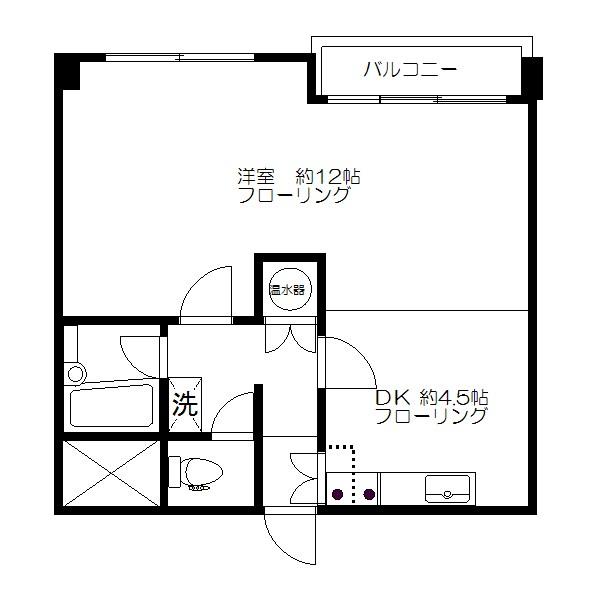 Floor plan. 1DK, Price 16.5 million yen, Occupied area 38.07 sq m , Balcony area 2.94 sq m