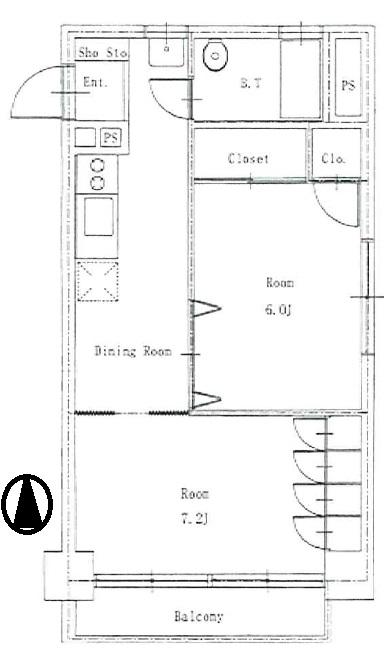 Floor plan. 2DK, Price 18.5 million yen, Occupied area 34.81 sq m