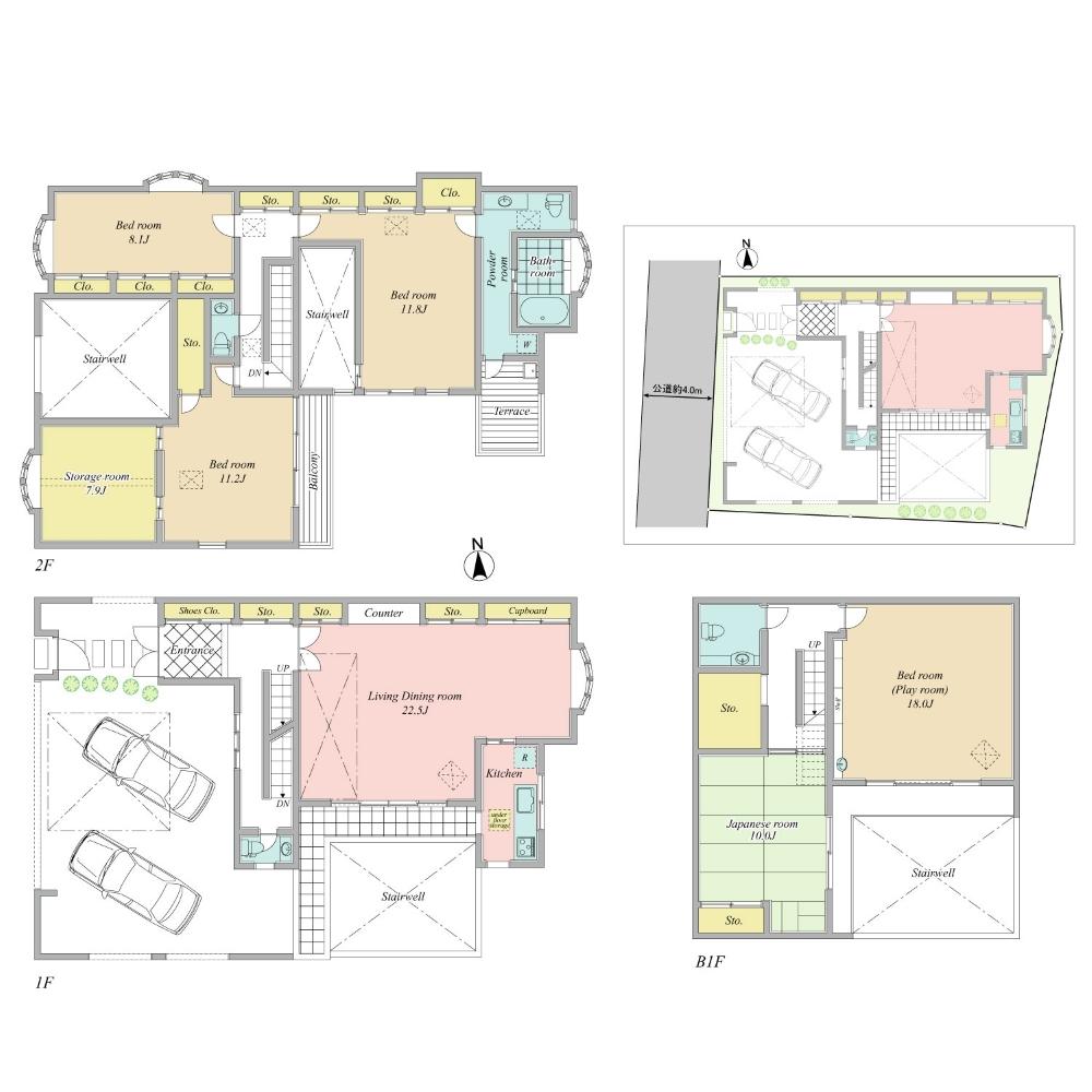 Floor plan. 223 million yen, 5LDK, Land area 195.2 sq m , Building area 239.78 sq m