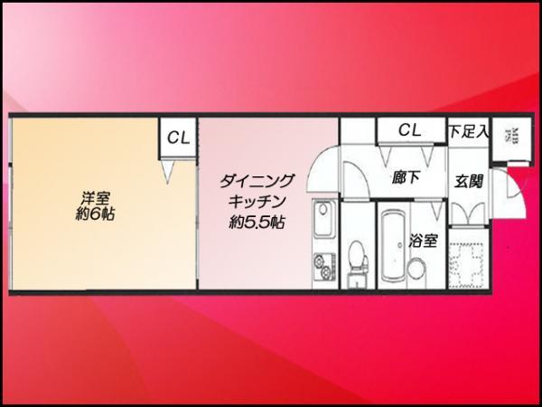 Floor plan. 1DK, Price 15.8 million yen, Occupied area 32.91 sq m south-facing lighting