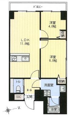 Floor plan. 2LDK, Price 28.8 million yen, Occupied area 50.27 sq m , Balcony area 3.2 sq m