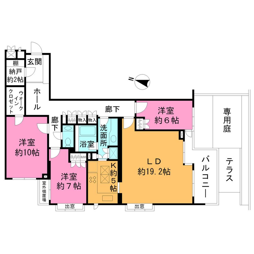 Floor plan. 3LDK, Price 119 million yen, Footprint 117.84 sq m , Balcony area 10.51 sq m