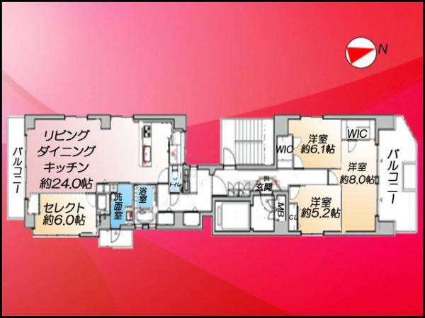 Floor plan. 4LDK, Price 64,700,000 yen, Footprint 122.47 sq m , Balcony area 5.5 sq m
