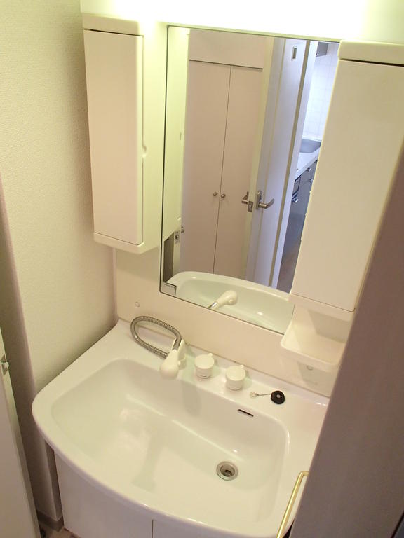 Washroom. Washbasin a shower