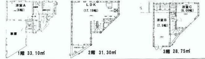 Floor plan. 51,900,000 yen, 3LDK, Land area 48.63 sq m , Building area 93.15 sq m
