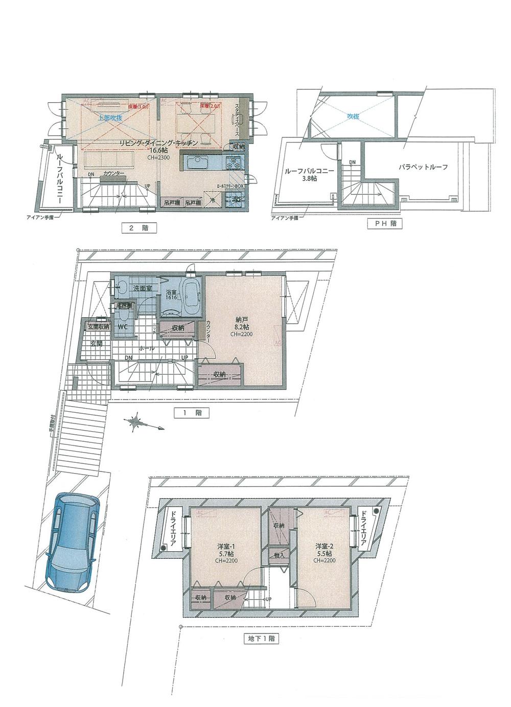 Floor plan. Price 68,800,000 yen, 2LDK+S, Land area 78.74 sq m , Building area 101.97 sq m