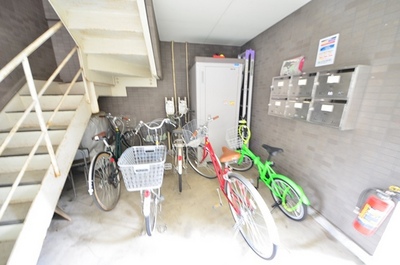 Other common areas. There yard bicycle