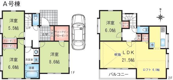 Floor plan. (A Building), Price 45,800,000 yen, 4LDK, Land area 125.6 sq m , Building area 109.62 sq m