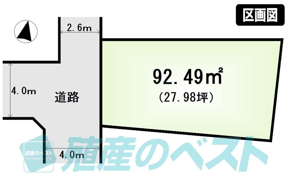 Compartment figure. Land price 46,500,000 yen, Land area 92.49 sq m