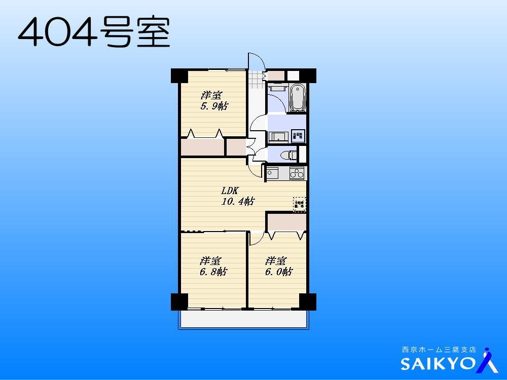 Floor plan. 3LDK, Price 35,900,000 yen, Footprint 64.9 sq m , Balcony area 5.54 sq m floor plan