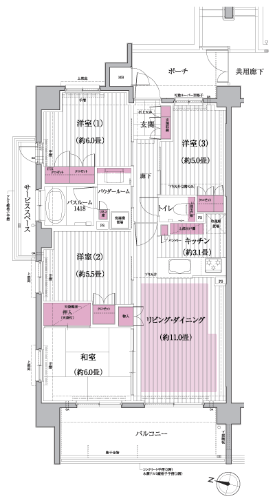 Floor: 4LDK, occupied area: 77.75 sq m