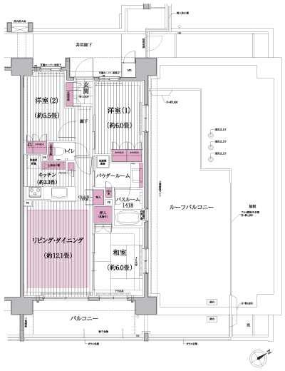 Floor: 3LDK, occupied area: 70.22 sq m