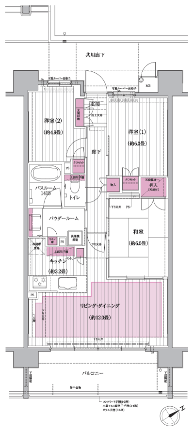 Floor: 3LDK, occupied area: 70.27 sq m