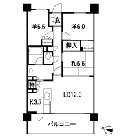 Floor: 3LDK + walk-in closet, the area occupied: 75.5 sq m