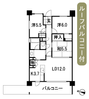 Floor: 3LDK + walk-in closet, the area occupied: 75.5 sq m