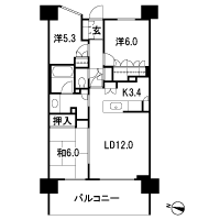 Floor: 3LDK, occupied area: 72.37 sq m