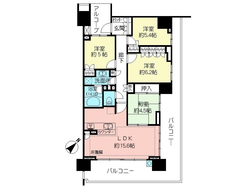 Floor plan. 4LDK, Price 56,900,000 yen, Occupied area 83.07 sq m , Balcony area 35.53 sq m floor plan