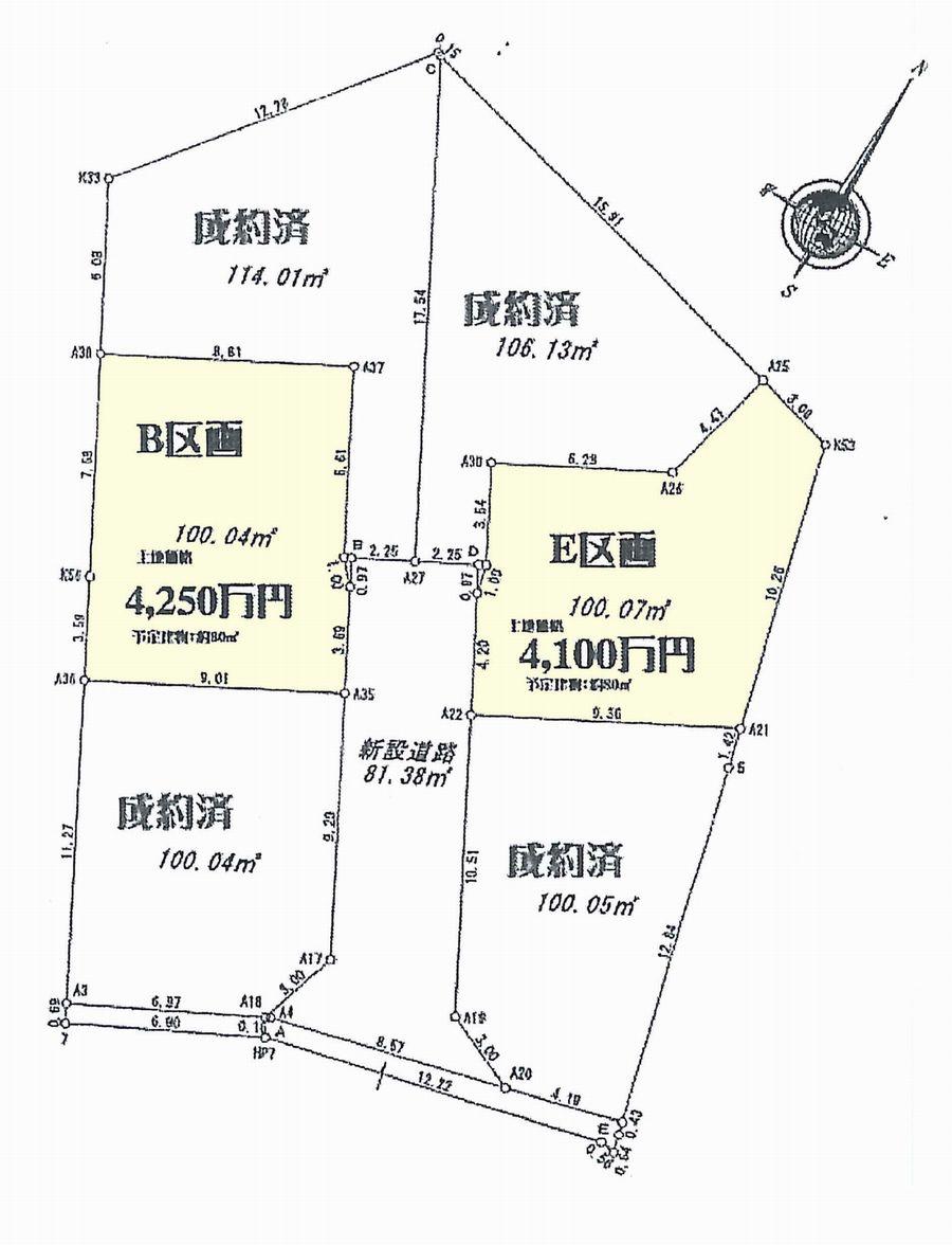 Compartment figure. Land price 41 million yen, Land area 100.07 sq m