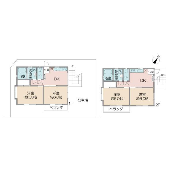 Floor plan. 44 million yen, 2DK, Land area 101.99 sq m , Building area 77.2 sq m